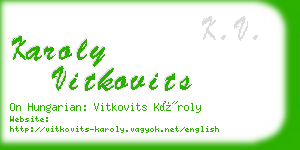 karoly vitkovits business card